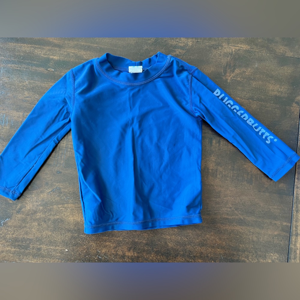 Dark blue baby boy rugged butts rash guard